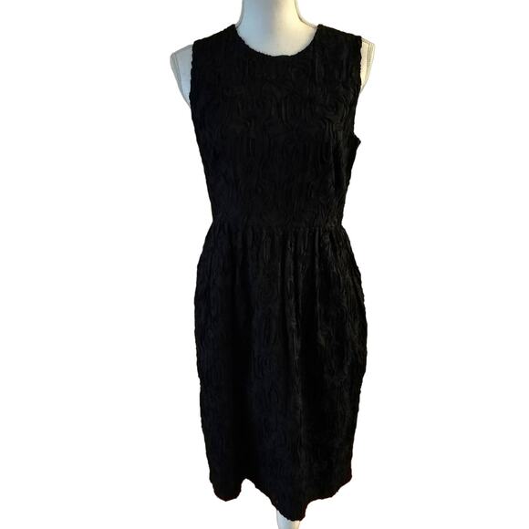 Talbots Size 8 Textured Dress Black Career Work Office - Picture 1 of 5